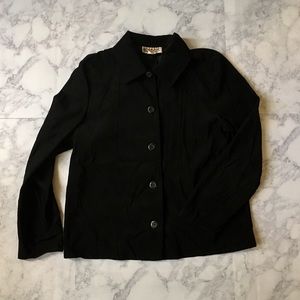 Black suedelike simple jacket
